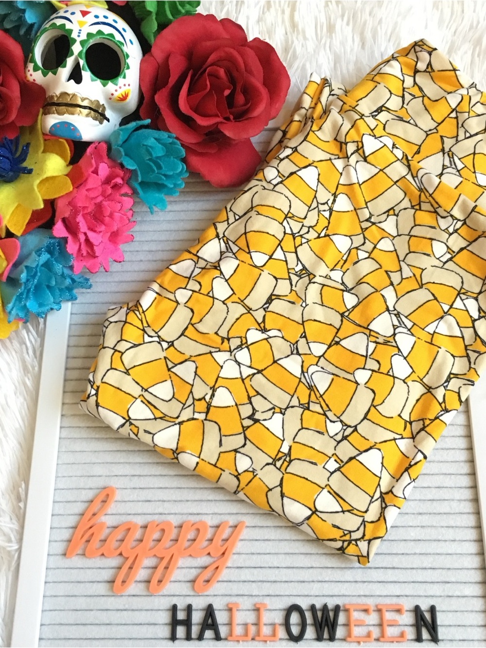 Yellow Candy Corn Print Women's leggings